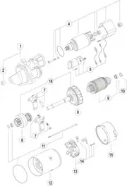 Mahle Starter Motor for Jcb Js210Lc/ NLC 4.8L Diesel ECOMAX 01/16 - Onward