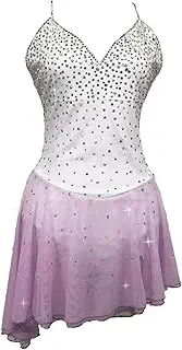 [Zagitova] Ice Figure Skating Dress for Girls Patchwork Skirt Women Open Back Competition Dance Costume with Rhinestone