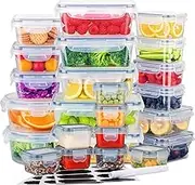 Stelive 24 Pack Food Storage Container Set, Leak Proof Lunch Boxes, Microwave, Dishwasher & Freezer Safe, BPA-Free Clear Plastic Storage Containers for Home & Kitchen Organization with Labels & Pen