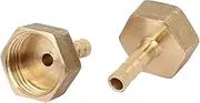 uxcell 1/2BSP Female Thread 6mm Hose Barb Brass Tubing Coupler Connector Fitting 2pcs