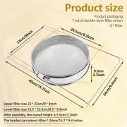 Double Sieve Honey Strainer with Extendable Arms Stainless Steel Honey qiUun