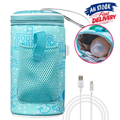 Baby Bottle Warmer Pouch Travel Heater Thermostat USB Bag Feeding Milk Portable