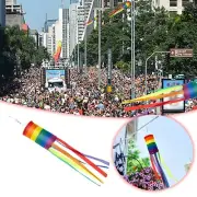40 Inch Rainbow Windsock Bright Colorful Striped Windsock LGBT Garden