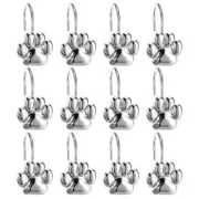 12 Pack Cat Paw Print Decorative Shower Curtain Hooks for Bathroom Shower Room