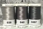 3 NEW Gray GUTERMANN 100% polyester embroidery thread 547 yards Spools
