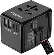 Universal Travel Adapter, with 2 USB A 3USB C Ports Max 6A for Europe UK EU AUS