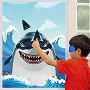 Zliisang Pin The Fin On The Shark Party Game 24pcs Sticks