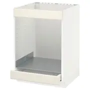 METOD / MAXIMERA base cab for hob+oven w drawer, white/Bodbyn off-white, 60x60x80 cm