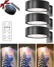 Topveden Picture Lights for Wall, Leonneo Picture Light Forwall, 3PCS Lights Wall Battery Operated, Rechargeable Magnetic Poster Lights, Art Lighting for Painting Timer (Black)