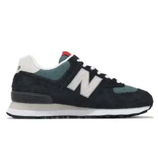 【NEW BALANCE】休閒鞋 574 男鞋 女鞋 黑 灰質 麂皮 網布 經典 情侶鞋 NB(U574MGH-D)