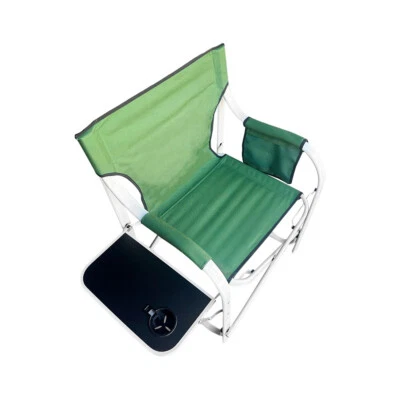 Portable Folding Outdoor Beach Director Chair w/Side Table Cup Holder,350lb Cap.