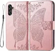 [GOKEN] Case for Samsung Galaxy A04s / A13 5G, Protective Case Cover TPU/PU Leather Flip Wallet Mobile Phone Case with Card Slots & Stand Function & Pattern, Flip Mobile Phone Case, Rose Gold