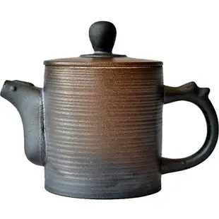 陶迷粗陶手工茶壺壺仿古手拉胚茶壺側把壺茶具可養柴燒陶瓷泡茶壺