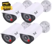 Dummy Fake Security Camera One Red LED Light at Night, for Home and Businesses