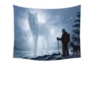 Animal Art The Visit Winter Wolf Soul Tapestry