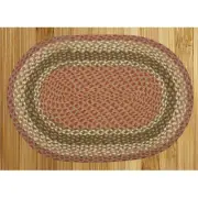 Capitol Earth Rugs Olive-Burgundy-Gray Jute Braided Rug
