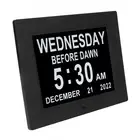 US Plug 8inch Digital Day Calendar Clock Alarm Reminders 8 Languages Large HD Di