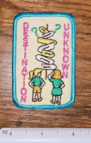 Girl Scouts of America Destination Unknown Trail Hiking Sign Patch
