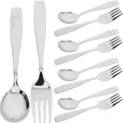 SOLUSTRE Sturdy Kids Utensil Set Forks Spoons Toddler Spoon Fork Set Lunchbox Kids