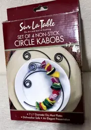 set of 4 SUR LA TABLE Curved Circle Kabob Skewers Nonstick Elegant NIB