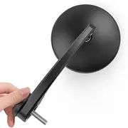 KiWAV Eclipse Black Round Motorbike Bar End Mirrors Compatible for Harley Sportster S 2021- / Nightster 2022- Sold as Pair
