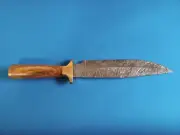 Handmade DAMASCUS steel skinner knife with leather cover