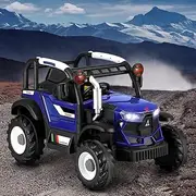 Rigo Kids Ride on Car Jeep, Remote Control 12V Battery Horn Headlight Built-in Music 30kg Capacity Safety Seat Belt Electric Cars for Toddlers Baby Walkers Little Tikes Rides Kid Toy Blue