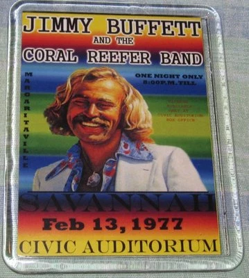 JIMMY BUFFETT 1977 CIVIC AUDITORIUM LARGE ACRYLIC FRIDGE MAGNET