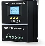 100A MPPT Solar Charge Controller, 12V/24V/36V/48V Adaptive Solar Panel Regulator, Intelligent Charging Modes, Multiple Protection, for Gel Batteries Lithium Batteries