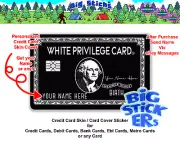 White Privileged Credit Card SMART Sticker Skin Wrap, Card Sticker Decal