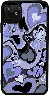 Cute Phone 13 Mini Cases Aesthetic Purple Heart Phone Case Protective for iPhone 13 Mini
