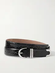 [KHAITE] KHAITE - Bambi Croc-effect Leather Belt - Black - 80 80 Black