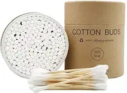 YILEAITECH Bamboo Cotton Swabs - 400 Count - Organic Cotton Buds for Ears, Eco Friendly Double Tips,Natural Wooden Cotton Swabs,Organic Q Tips for Ears by