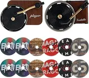 2Pcs Car Air Freshener Record Player Retro Car Air Diffuser with Clip Record Player Shape 12 Pcs Car Aromatherapy Tablets Aromatherapy Replacement Pads Aromatherapy Diffuser for Car Home Office