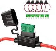 MCIGICM Inline Fuse Holder with 30A ATC Blade Fuse, 12 AWG, 5 Pack