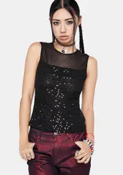 [dELiA*s by Dolls Kill] Pop Your Cork Sequin Tank Top