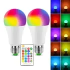 2x 10W E27 LED RGBW light bulb light lamp dimmable color changing with remo C2X9