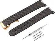 [JETHENG] 20mm Rubber Silicone Replacement Watch Band for Omega Seamaster 300 AT150 Aqua Terra 8900 Steel Buckle Series Watch Strap