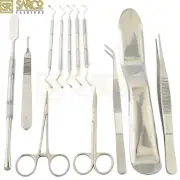 Dental Surgery Instruments Kit Aspirating Syringe Lucas Curettes Scissor Tweezer