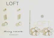 Ann Taylor Loft Women's Opal Earrings Set NWT 25 Daisy Stud Earrings NWT 24 Set