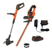 Black & Decker 20V MAX 22" Hedge Trimmer and 12" String Trimmer/Edger Bundle New