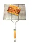 NEW Outdoor BBQ Fish Meat Barbeque Net Foldable Hand Held Grill Mesh Wire Clamp