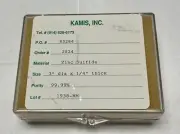 Kamis Sputtering Target Zinc Sulfide ZnS 3" Diameter 1/4" Thick 99.99%
