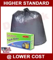 112~ 26 Gallon Black Garbage Trash Can Liner Bags Household Waste Clean Up Bag