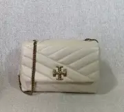 NEW TORY BURCH NEW CREAM KIRA CHEVRON MINI BAG - $428