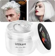 Temporary Hair Colour Cream, Ultical Hair Colour Wax Temporary Hair Wax Colour Instant DIY Cosplay for Carnival Christmas Halloween Parties for Men and Women (White)
