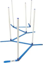 Cool Runners Agility Weave Poles Adjustable 6 Pole Set with Carrying Case and Gr