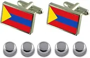 [Select Gifts] Shirt Dress Studs Pasto City Colombia Flag Cufflinks