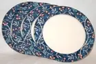 Grace Teaware Blue Floral 10 1/2" Fine Porcelain Dinner Plates Set of Four New