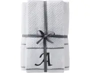 by Saturday Knight Ltd. Mo gram A Bath and Hand Towel Set, White, 4-Pack